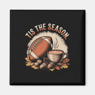Funny Tis The Season Fall Football Cozy Autumn And Magnet