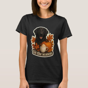 Funny Tis The Season Flat-Coated Retriever Dog Fal T-Shirt