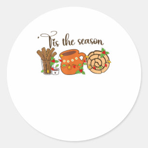 Funny Tis The Season Mexican Christmas Latino Cute Classic Round Sticker