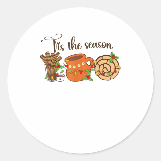 Funny Tis The Season Mexican Christmas Latino Cute Classic Round Sticker (Front)