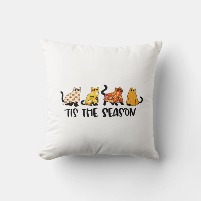 Funny Tis The Season Spooky Halloween Costume Cushion (Front)