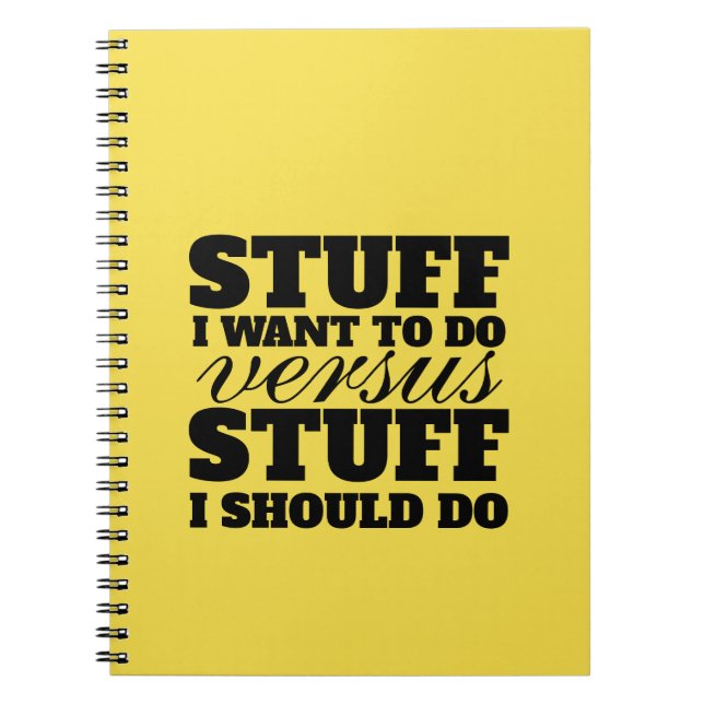 Funny To Do List Notebook Yellow (Front)