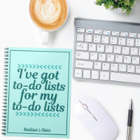 Funny To Do List Trendy Teal Monogram Cute Type A