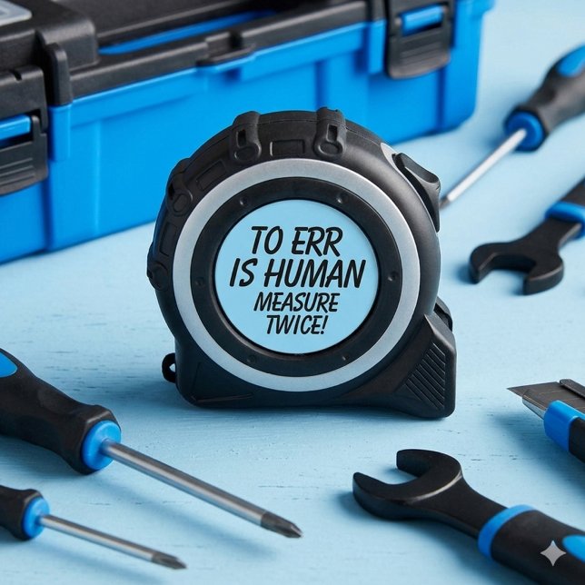 Funny To Err is Human Measure Twice! 1 (Funny to Err is Human Measure Twice! Measuring Tape Cover Photo)