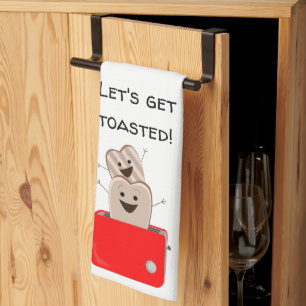 Funny Toast Design Tea Towel