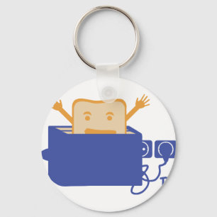 funny toaster icon key ring