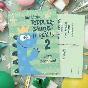 Funny Toddler Boy's T-Rex Birthday Invitation