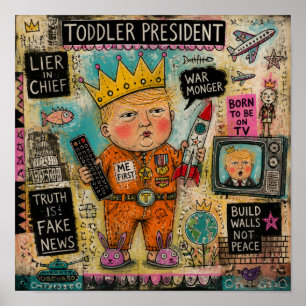Funny Toddler President Collage Poster