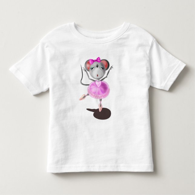 Funny Toddler T-shirt Ballerina Mouse Ballet Dance (Front)