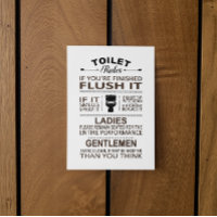 Funny Toilet Rules Bathroom Restroom Humor