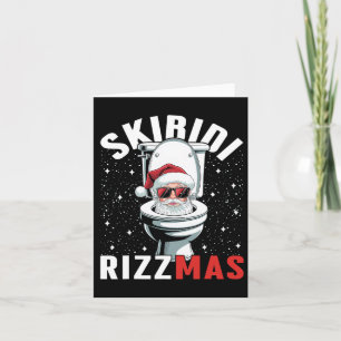 Funny Toilet Santa Skibidi Rizzmas White Elephant Card