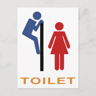 Funny Toilet Sign Postcard