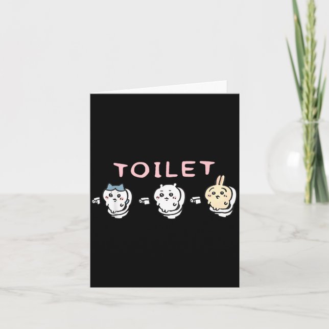 Funny Toilet Time Chikawa Meme  Card (Front)