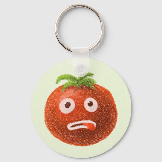 Funny Tomato Character Key Ring (Front)