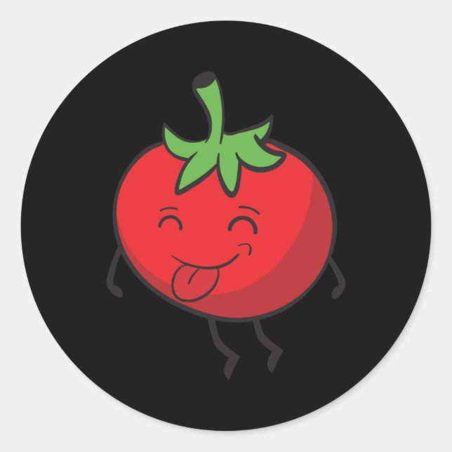 Funny Tomato Classic Round Sticker (Front)