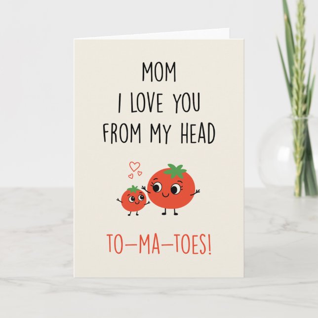 Funny Tomato Mother's Day Card from Kids (Front)