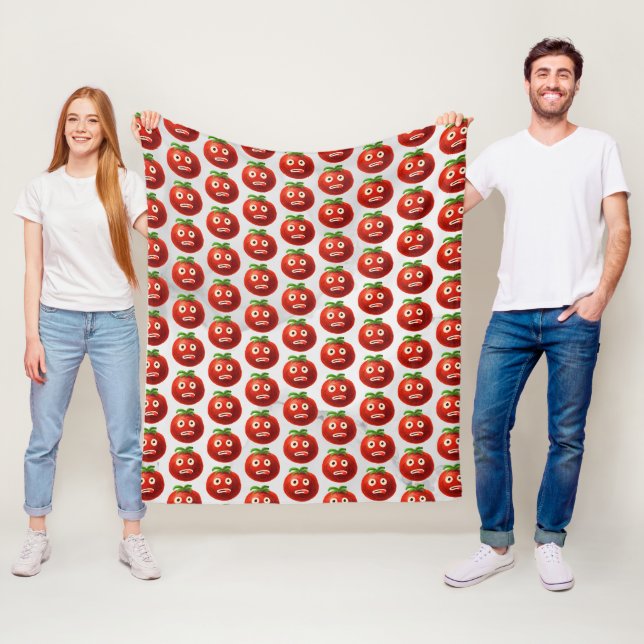Funny Tomato Pattern - Cartoon Vegetable Art Fleece Blanket (In Situ)