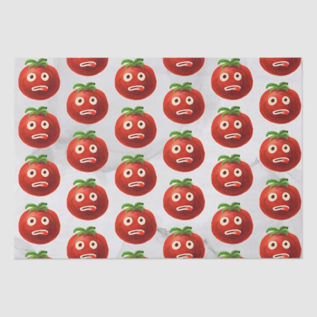 Funny Tomato Pattern - Cartoon Vegetable Art Tissue Paper (Front)