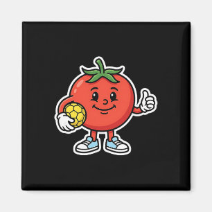 Funny Tomato Soccer Player Cute Sports Character Magnet