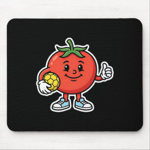 Funny Tomato Soccer Player Cute Sports Character Mouse Pad