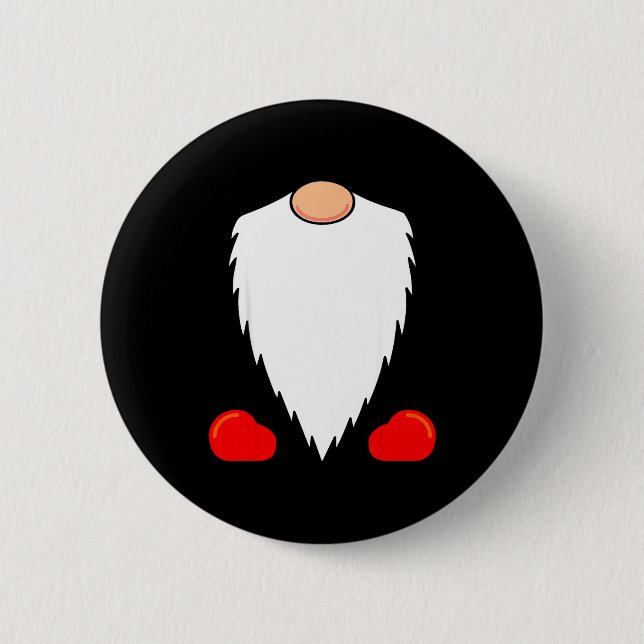 Funny Tomte Swedish Gnome Beard Christmas Yule Nis 6 Cm Round Badge (Front)