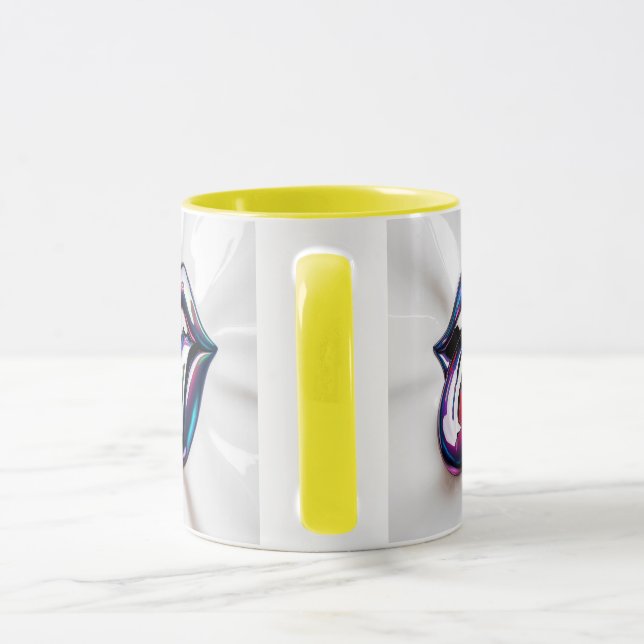 Funny Tongue Out Lips Mug Design (Handle)