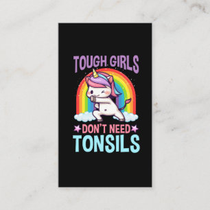 Funny Tonsil Removal Unicorn Kid Tonsillectomy Business Card