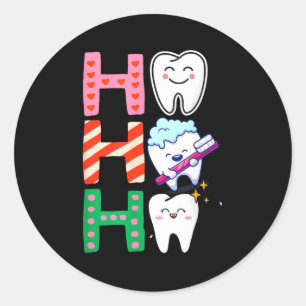 Funny Tooth Christmas Dentist Xmas Dental Istant H Classic Round Sticker