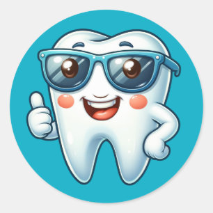 Funny Tooth Classic Round Sticker