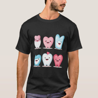 Funny Tooth Dentist Dental Teeth Squad Love Valent T-Shirt