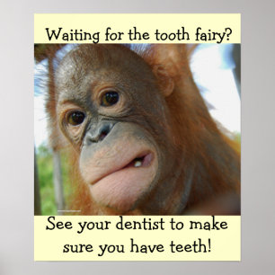 Funny Tooth Fairy Children's Dentist Poster