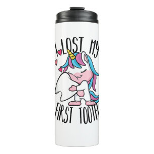 Funny Tooth Fairy - Cute Unicorn I Lost My First T Thermal Tumbler