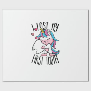 Funny Tooth Fairy - Cute Unicorn I Lost My First T Wrapping Paper