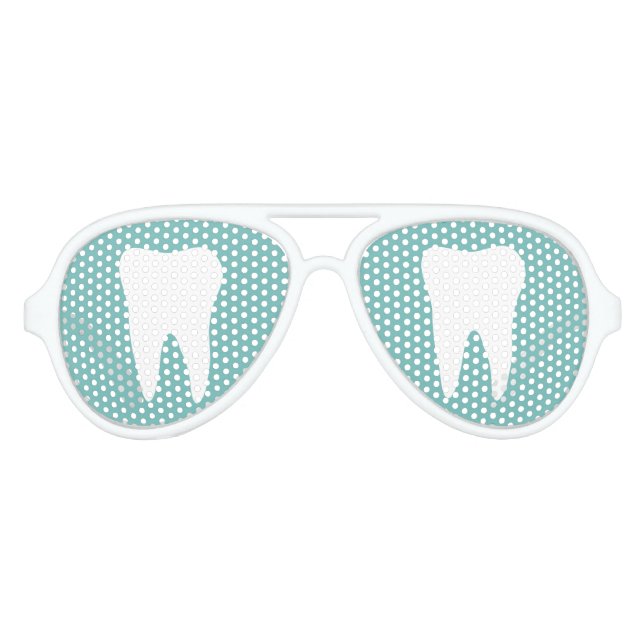 Funny tooth logo party shades for dentist practice (Front)
