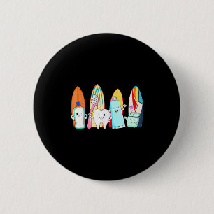 Funny Tooth Surf Surfboard Beach Summer Dental Hyg 6 Cm Round Badge