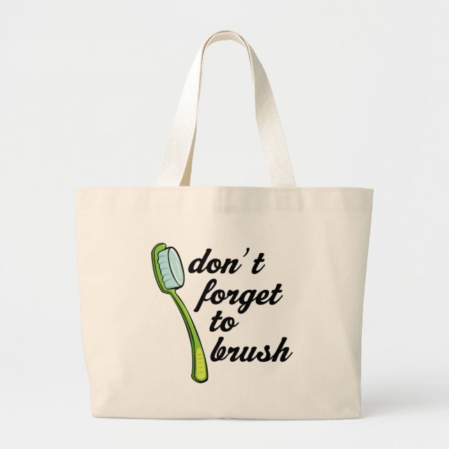 Funny Toothbrush Dentist Tote Bag (Front)