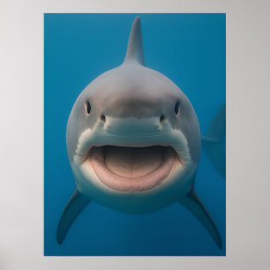 Funny Toothless Great White Shark Wall Art