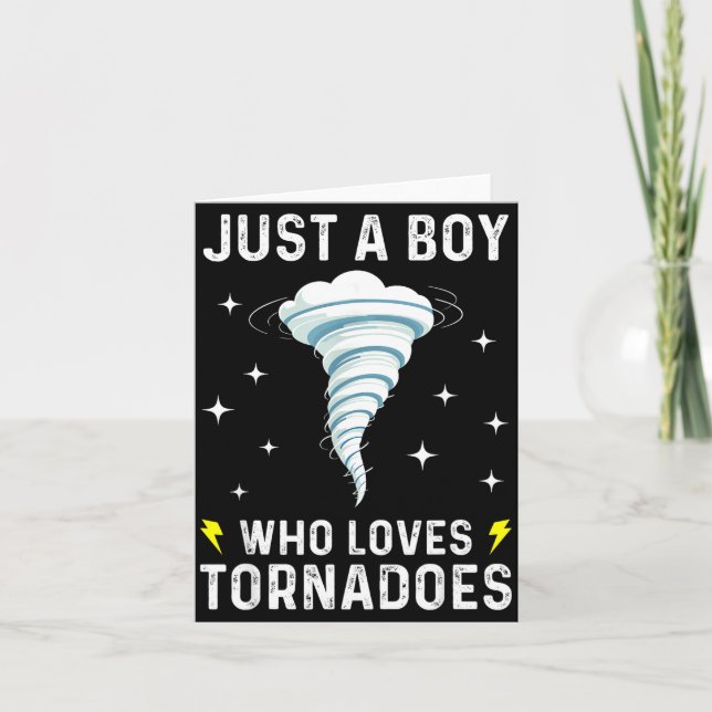 Funny Tornado Gift For Boys Kids Hurricane Weather Card (Front)