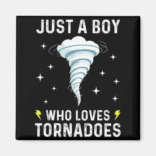 Funny Tornado Gift For Boys Kids Hurricane Weather Magnet (Front)