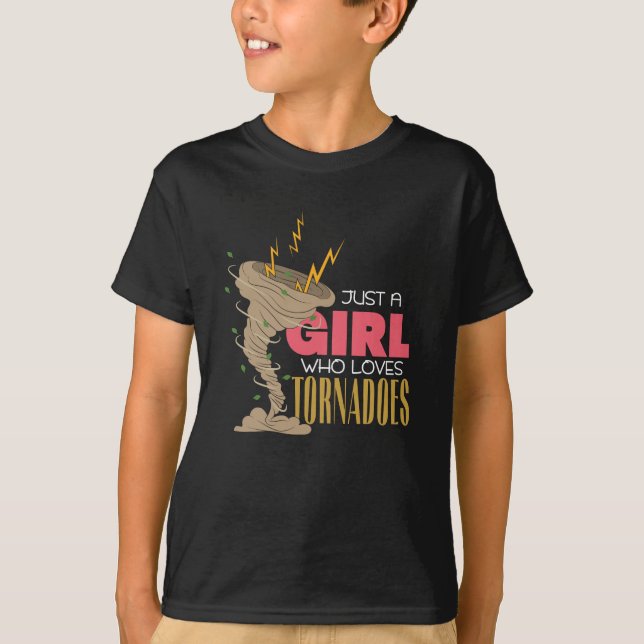  Funny Tornado Tropical Girl Kids Hurricane T-Shirt (Front)