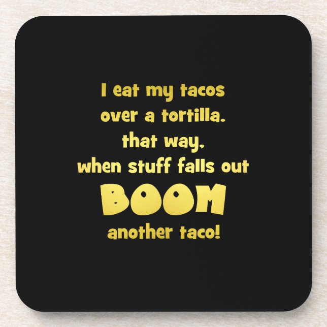Funny Tortilla Boom Joke Coaster (Front)