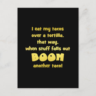 Funny Tortilla Boom Joke Postcard