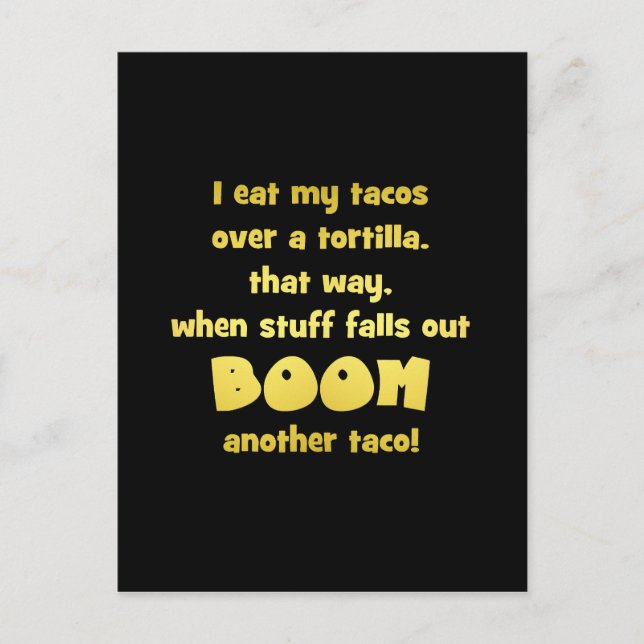 Funny Tortilla Boom Joke Postcard (Front)