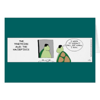 Funny Tortoise and the Hairpiece Card