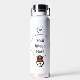 Funny Tortoise Chilling Monogram Water Bottle