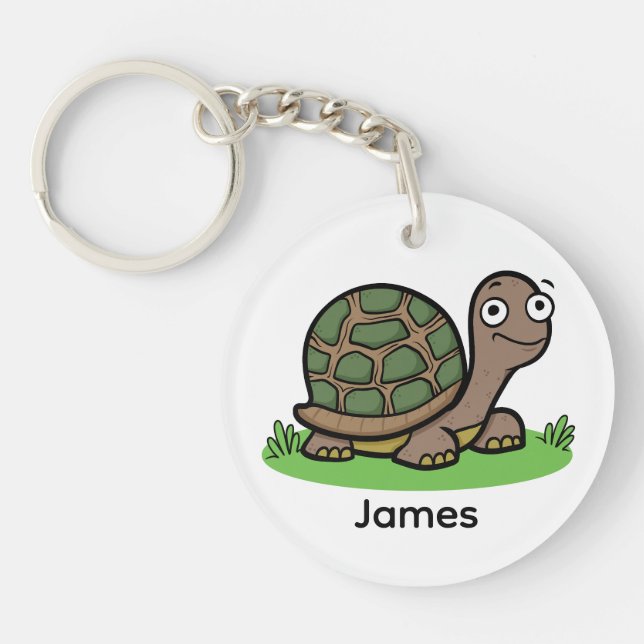 Funny Tortoise Custom Key Ring (Front)