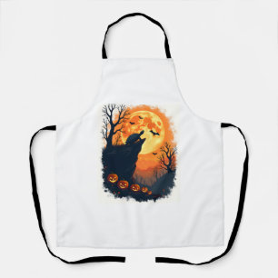 Funny Tortoise Halloween Silhouette Spooky Tortois Apron