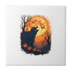 Funny Tortoise Halloween Silhouette Spooky Tortois Ceramic Tile
