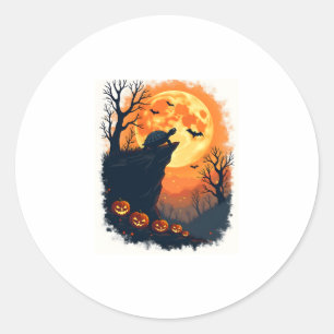 Funny Tortoise Halloween Silhouette Spooky Tortois Classic Round Sticker
