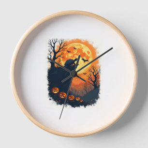 Funny Tortoise Halloween Silhouette Spooky Tortois Clock